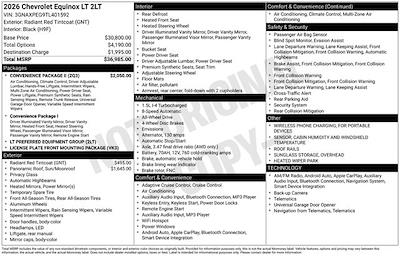 2026 Chevrolet Equinox AWD SUV for sale #A01761 - photo 1