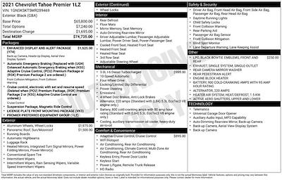 2021 Chevrolet Tahoe 4WD SUV for sale #A50968 - photo 1