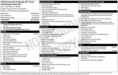 Used 2026 Chevrolet Colorado Z71 Crew Cab for sale #A51016 - photo 1