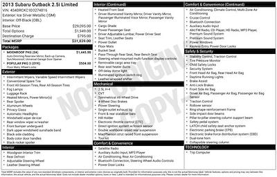 2013 Subaru Outback AWD SUV for sale #A51094 - photo 1