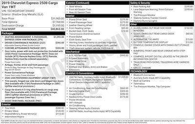 2019 Chevrolet Express 2500 SRW RWD Empty Cargo Van for sale #CC10922A - photo 2