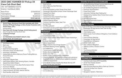 New 2025 GMC Hummer EV Pickup 3X Crew Cab for sale #CC9883 - photo 1