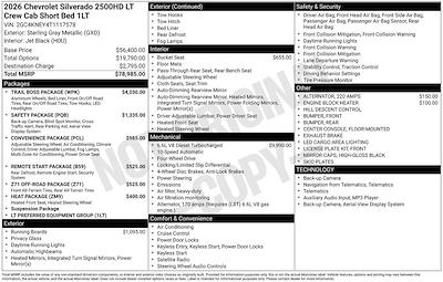 2026 Chevrolet Silverado 2500 Crew Cab 4WD Pickup for sale #CC11028 - photo 1