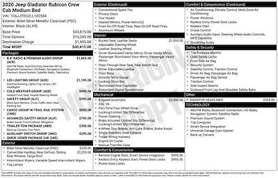 2020 Jeep Gladiator Crew Cab 4x4 Pickup for sale #CV3269B - photo 2