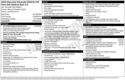 2022 Chevrolet Silverado 2500 Crew Cab 4x4 Pickup for sale #CV3561A - photo 2