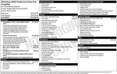 New 2025 Ram 3500 Tradesman Crew Cab 4x4 DRW Pickup for sale #W5T506525 - photo 2