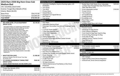 New 2025 Ram 2500 Big Horn Crew Cab 4x4 Pickup for sale #W5T572455 - photo 2