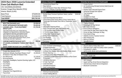 New 2025 Ram 3500 Laramie Mega Cab 4x4 DRW Pickup for sale #W5T585944 - photo 2