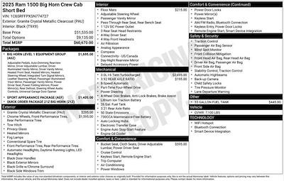 New 2025 Ram 1500 Big Horn Crew Cab 4x4 Pickup for sale #W5T774727 - photo 2