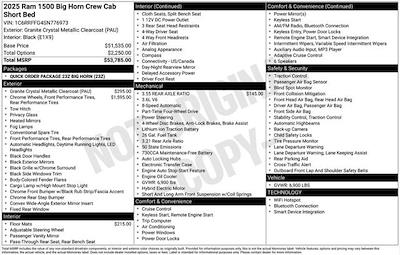 New 2025 Ram 1500 Big Horn Crew Cab 4x4 Pickup for sale #W5T776973 - photo 2