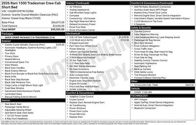 New 2026 Ram 1500 Tradesman Crew Cab 4x4 Pickup for sale #W6T152966 - photo 2