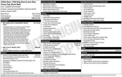 New 2026 Ram 1500 Big Horn Crew Cab 4x4 Pickup for sale #W6T152981 - photo 2