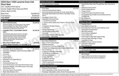 New 2026 Ram 1500 Laramie Crew Cab 4x4 Pickup for sale #W6T153018 - photo 2