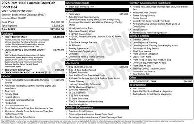 New 2026 Ram 1500 Laramie Crew Cab 4x4 Pickup for sale #W6T153023 - photo 2