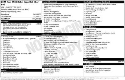 New 2026 Ram 1500 Rebel Crew Cab 4x4 Pickup for sale #W6T153057 - photo 2