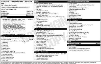 New 2026 Ram 1500 Rebel Crew Cab 4x4 Pickup for sale #W6T153064 - photo 2
