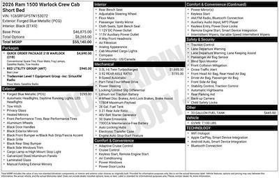 New 2026 Ram 1500 Warlock Crew Cab 4x4 Pickup for sale #W6T153072 - photo 2