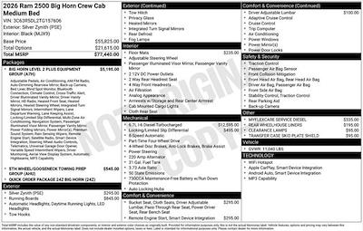 New 2026 Ram 2500 Big Horn Crew Cab 4x4 Pickup for sale #W6T157606 - photo 2