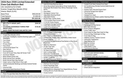 New 2026 Ram 2500 Limited Mega Cab 4x4 Pickup for sale #W6T157609 - photo 2