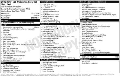 New 2026 Ram 1500 Tradesman Crew Cab Pickup for sale #W6T162249 - photo 2