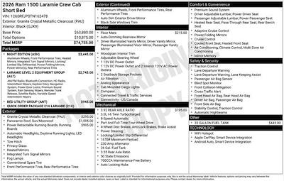 New 2026 Ram 1500 Laramie Crew Cab 4x4 Pickup for sale #W6T162478 - photo 2