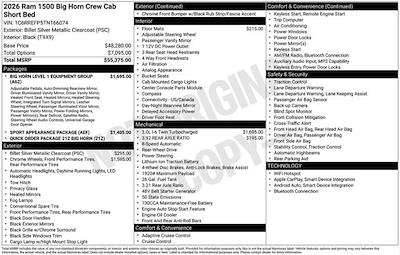 New 2026 Ram 1500 Big Horn Crew Cab Pickup for sale #W6T166074 - photo 2