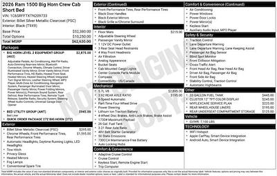 New 2026 Ram 1500 Big Horn Crew Cab 4x4 Pickup for sale #W6T209733 - photo 2