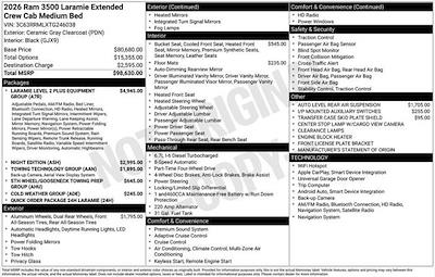 New 2026 Ram 3500 Laramie Mega Cab for sale #3661 - photo 1