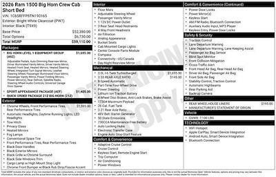 New 2026 Ram 1500 Big Horn Crew Cab 4x4 Pickup for sale #7473 - photo 1