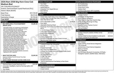 New 2026 Ram 2500 Big Horn Crew Cab for sale #284237 - photo 2