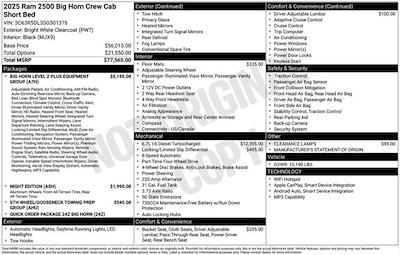 New 2025 Ram 2500 Big Horn Crew Cab 4x4 Pickup for sale #D5T501376 - photo 2