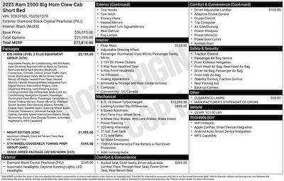 New 2025 Ram 2500 Big Horn Crew Cab 4x4 Pickup for sale #D5T501378 - photo 2