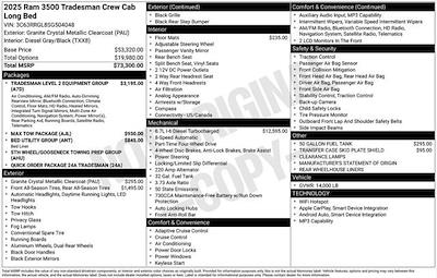 New 2025 Ram 3500 Tradesman Crew Cab 4x4 DRW Pickup for sale #D5T504048 - photo 2