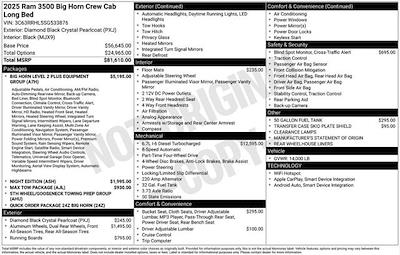 New 2025 Ram 3500 Big Horn Crew Cab 4x4 DRW Pickup for sale #D5T533876 - photo 2