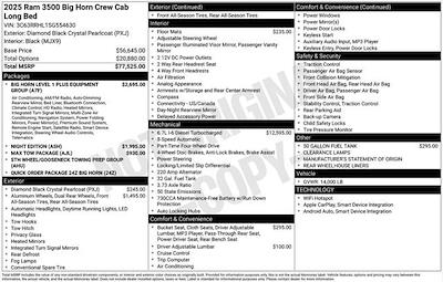 New 2025 Ram 3500 Big Horn Crew Cab 4x4 DRW Pickup for sale #D5T554630 - photo 2