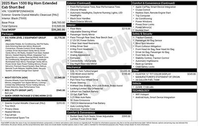 New 2025 Ram 1500 Big Horn Quad Cab 4x4 Pickup for sale #D5T694036 - photo 2