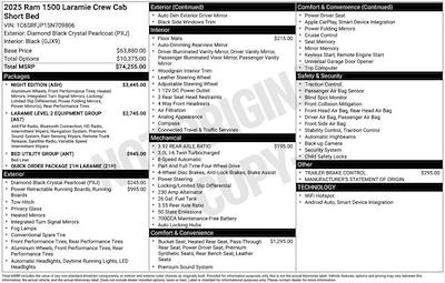 New 2025 Ram 1500 Laramie Crew Cab 4x4 Pickup for sale #D5T709806 - photo 2