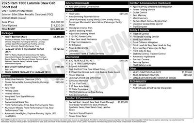 New 2025 Ram 1500 Laramie Crew Cab 4x4 Pickup for sale #D5T728048 - photo 2