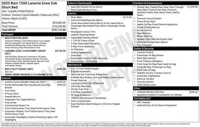 New 2025 Ram 1500 Laramie Crew Cab 4x4 Pickup for sale #D5T755318 - photo 2