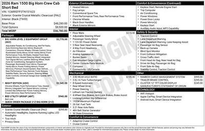 New 2026 Ram 1500 Big Horn Crew Cab Pickup for sale #D6T151623 - photo 2