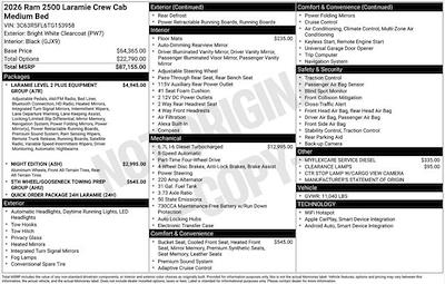 New 2026 Ram 2500 Laramie Crew Cab 4x4 Pickup for sale #D6T153958 - photo 2