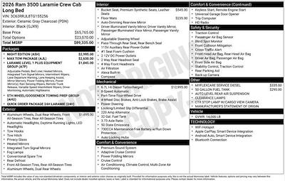 New 2026 Ram 3500 Laramie Crew Cab 4x4 DRW Pickup for sale #D6T155256 - photo 2