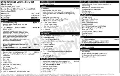 New 2026 Ram 2500 Laramie Crew Cab 4x4 Pickup for sale #D6T158384 - photo 2