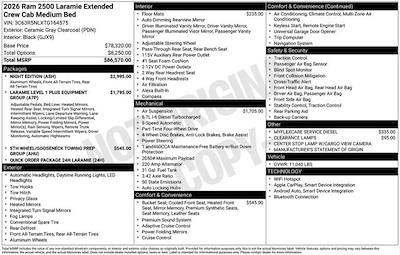 New 2026 Ram 2500 Laramie Mega Cab 4x4 Pickup for sale #D6T164575 - photo 2
