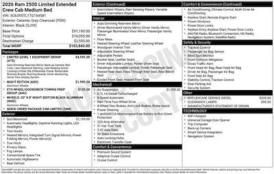 New 2026 Ram 2500 Limited Mega Cab 4x4 Pickup for sale #D6T164581 - photo 2