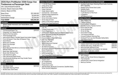 New 2026 Ram ProMaster 2500 High Roof Empty Cargo Van for sale #D6T165978 - photo 2