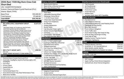 New 2026 Ram 1500 Big Horn Crew Cab 4x4 Pickup for sale #D6T185033 - photo 2
