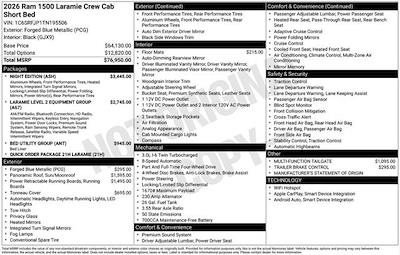 New 2026 Ram 1500 Laramie Crew Cab 4x4 Pickup for sale #D6T195506 - photo 2