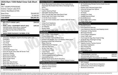 New 2026 Ram 1500 Rebel Crew Cab 4x4 Pickup for sale #D6T206360 - photo 2