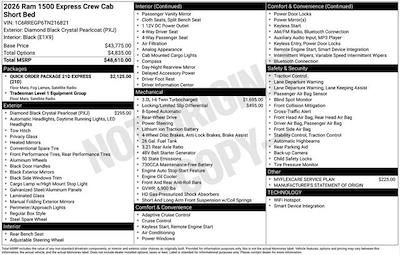New 2026 Ram 1500 Tradesman Crew Cab Pickup for sale #D6T216821 - photo 2